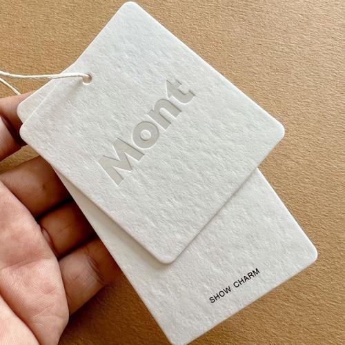 Custom White Specialty Paper Hang Tags with Debossed Logos: A Unique Choice to Enhance Brand Recognition