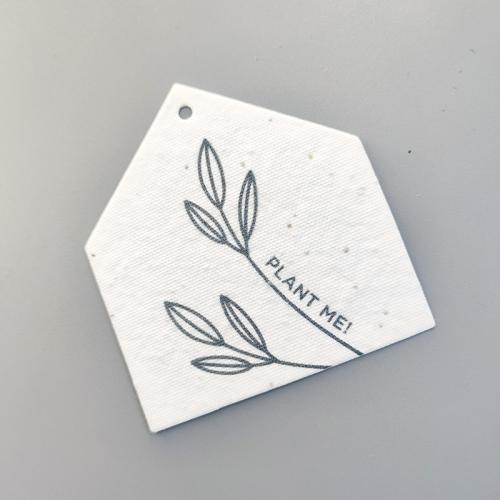 Plant me Seed paper swing tags custom hang tag with seeds Green paper