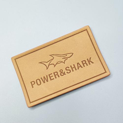 custom brown sythenic leather label Branding leather label Customized leather label with painted edge